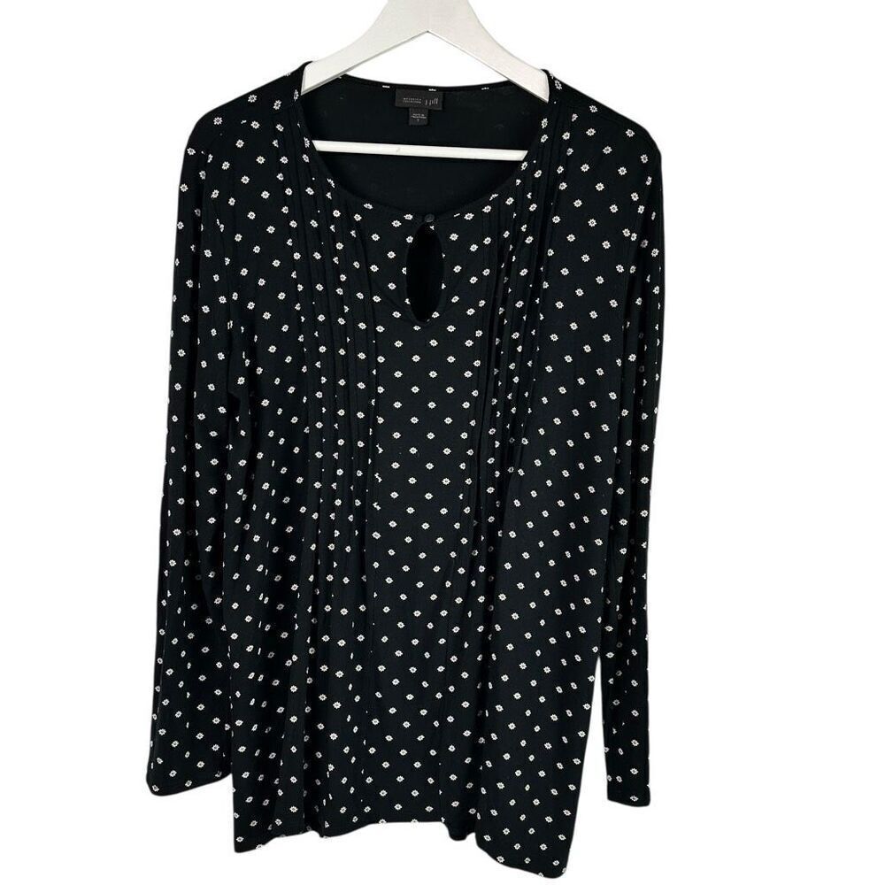 J. Jill Wherever Collection Medium Black Tunic Top